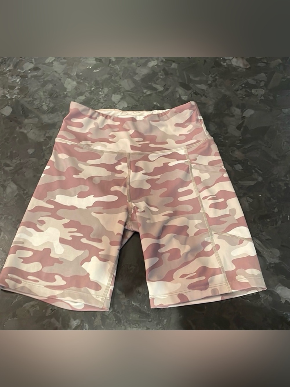 Calvin Klein Pink Camouflage Biker Shorts, Small